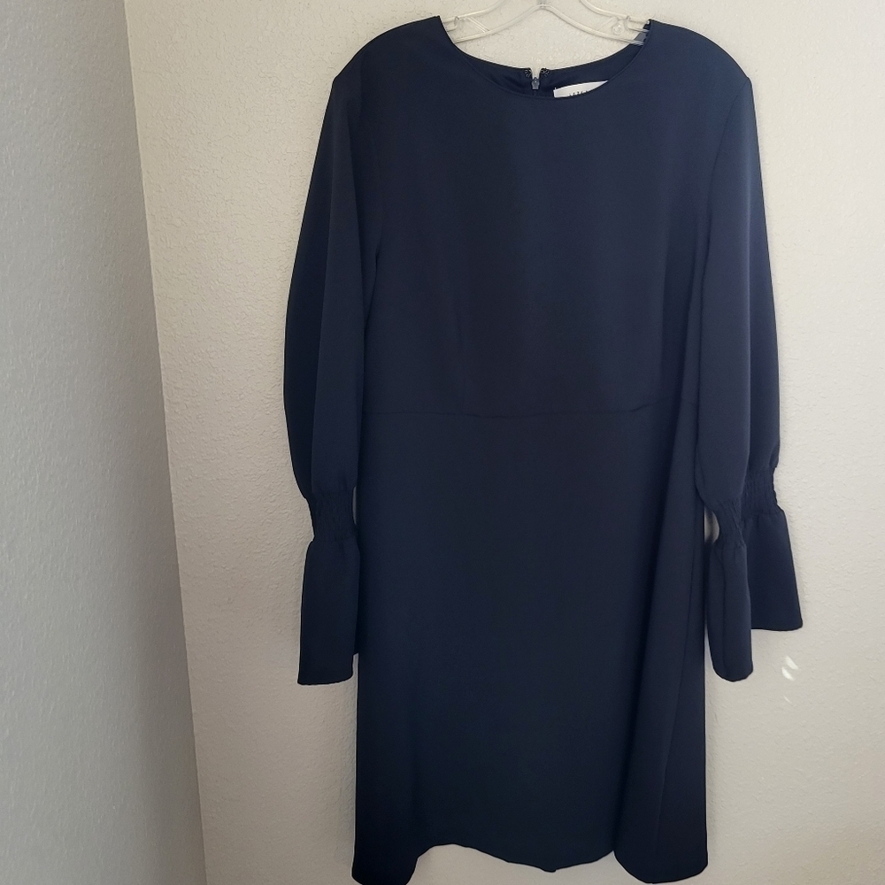 Lark & Ro Womens Size 16 Blue Dress Long Bell Sleeves NWT